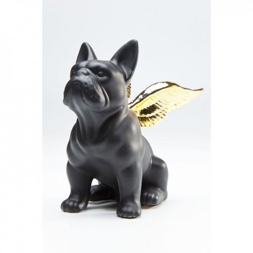Chien bouledogue noir ailes d'anges dorées ANGEL DOG