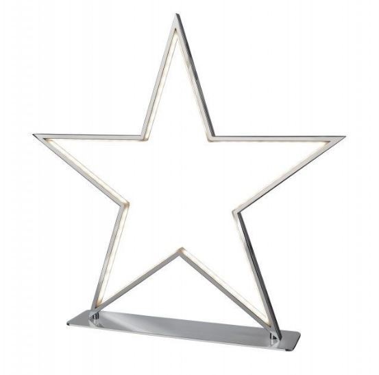 Lampada stella LUCY cromo 33 cm Sompex — lampada accesa
