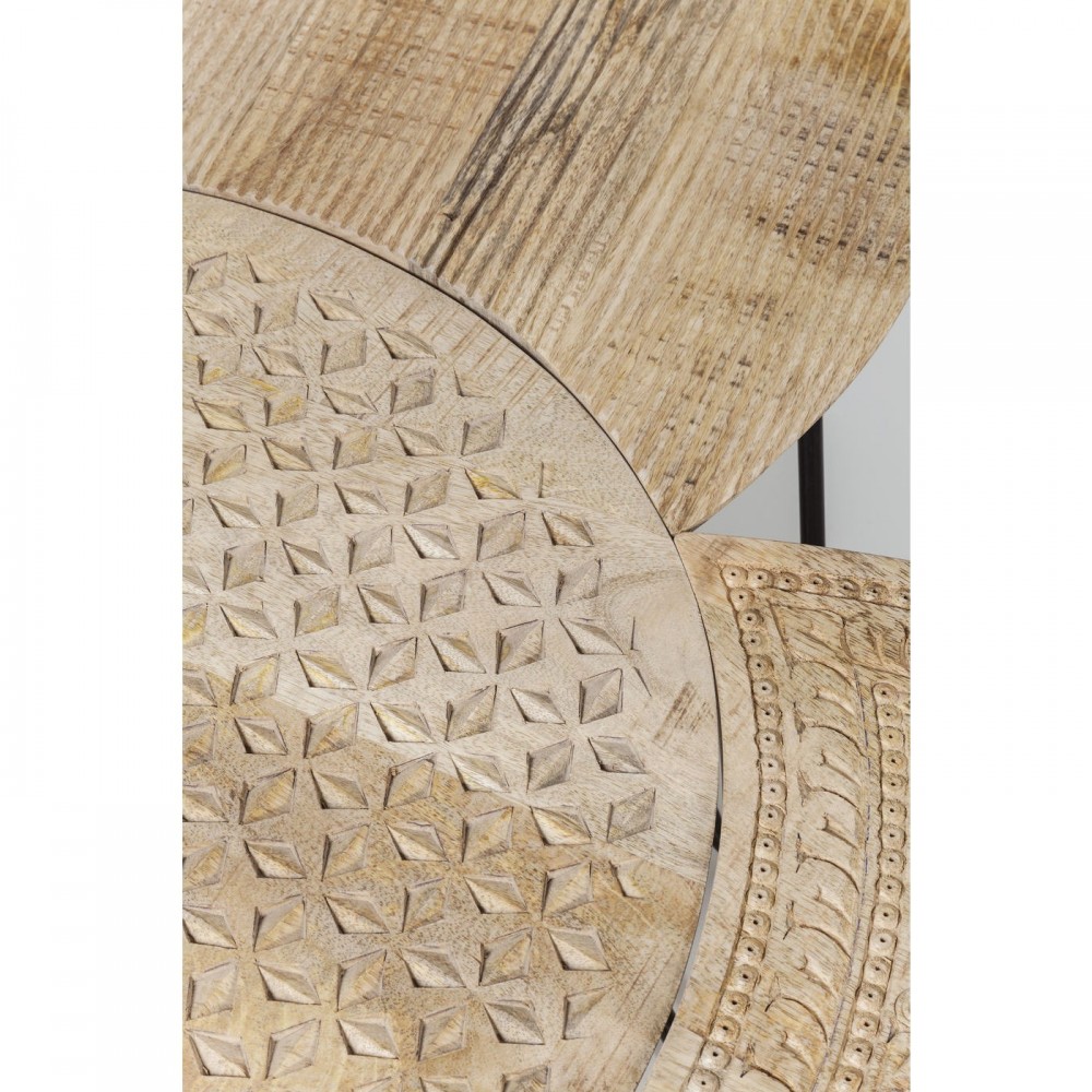 Conjunto de 3 Tabelas de nomeação em Luz étnica Light Wood Puro