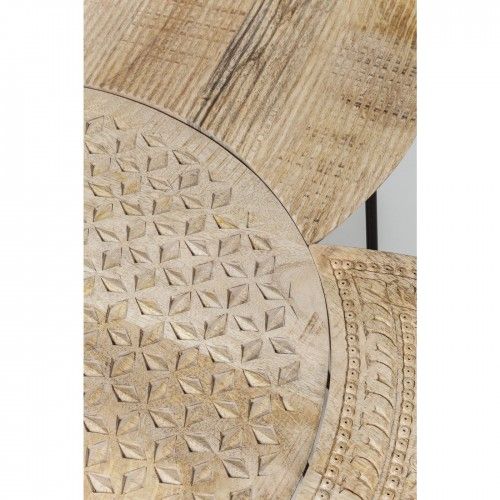 Set de 3 tables d'appoints en bois clair ethnique Puro