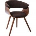 CHAIR CHOCOLATE FABRICS AND WALNUT WOOD MONACO KARE DESIGN