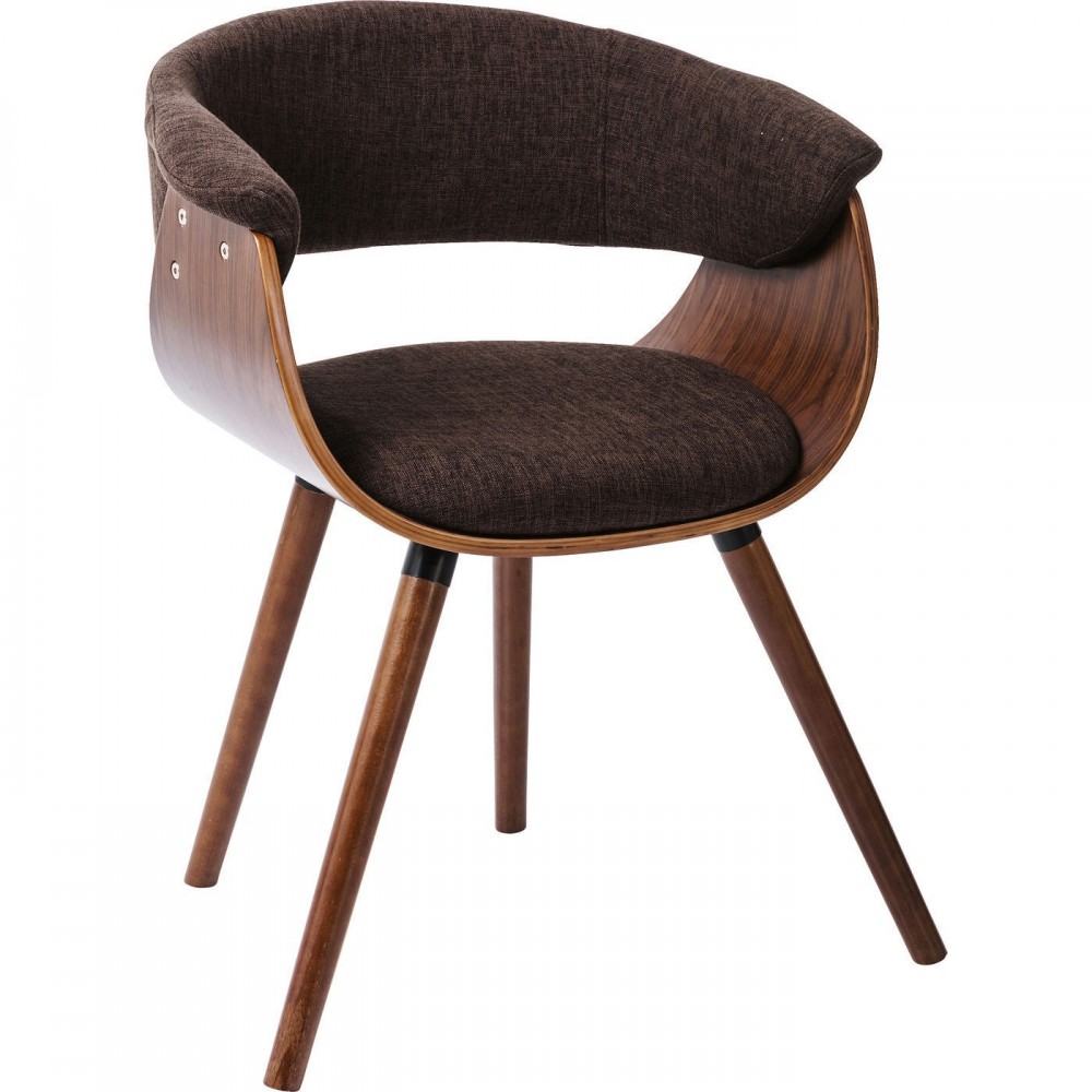 CHAIR CHOCOLATE FABRICS AND WALNUT WOOD MONACO KARE DESIGN