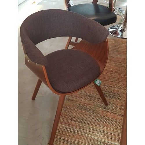 CHAIR CHOCOLATE FABRICS AND WALNUT WOOD MONACO KARE DESIGN