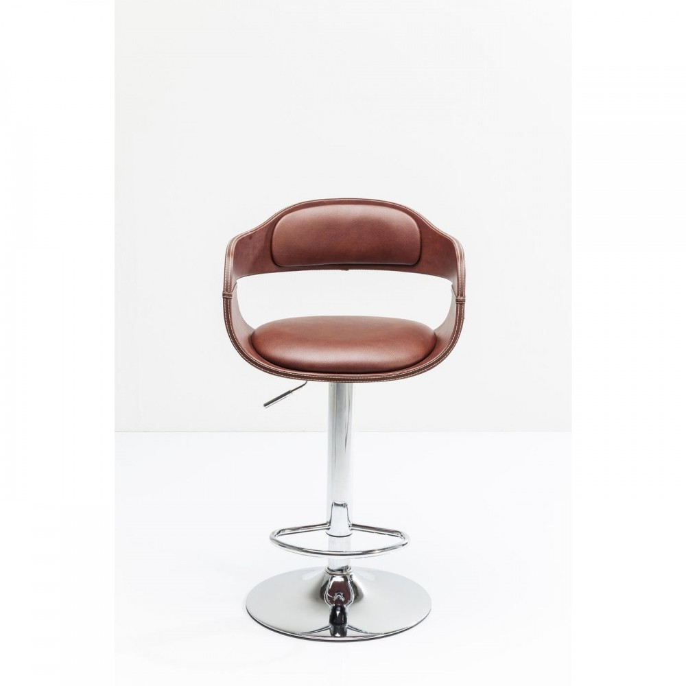Sgabello bar Monaco marrone KARE Design — vista frontale