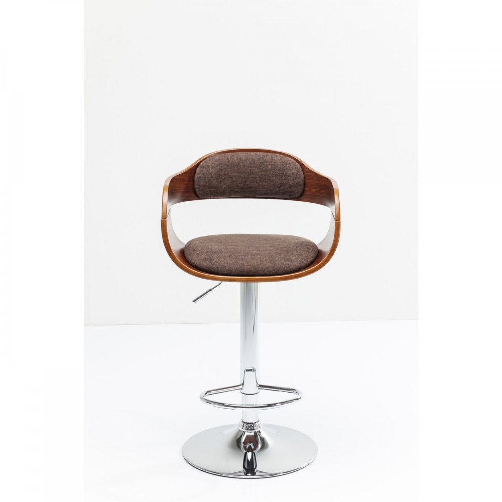 Sgabello bar Monaco cioccolato KARE Design — vista frontale