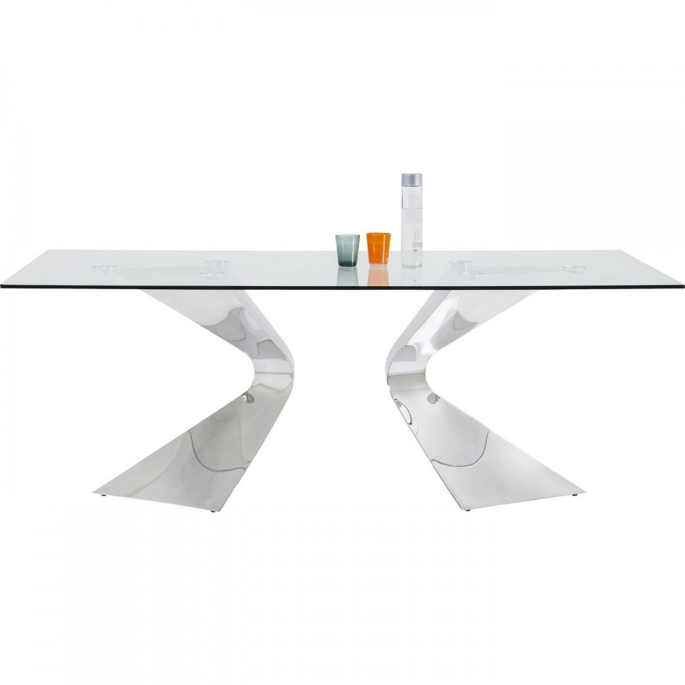 Design de design de mesa de jantar e cromo 200 cm gloria kare design