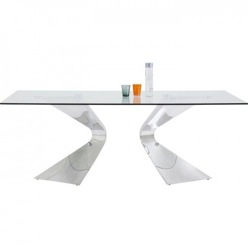Design de design de mesa de jantar e cromo 200 cm gloria kare design