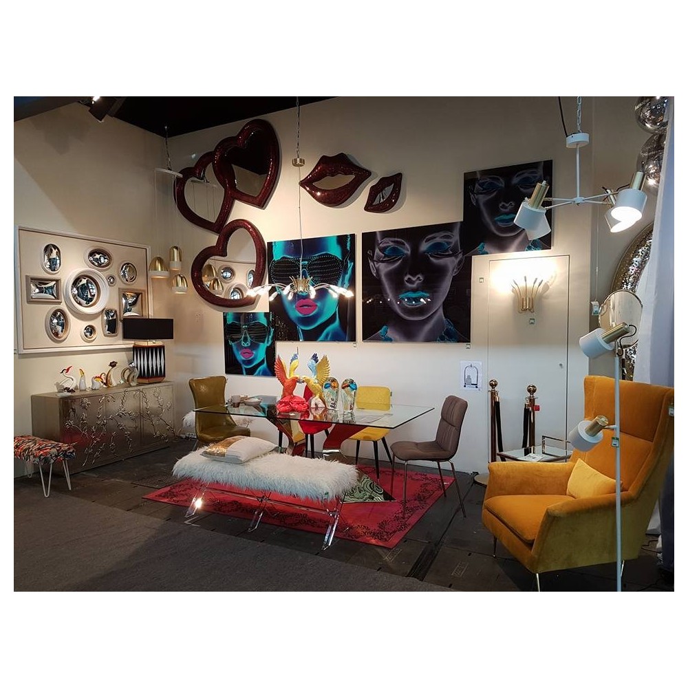 DESIGNER-ESSTISCH AUS GLAS UND CHROM, 200 CM, GLORIA KARE DESIGN