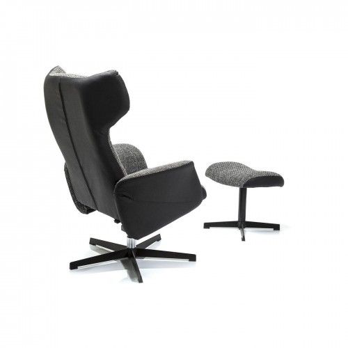 FAUTEUIL DESIGN AVEC REPOSE PIEDS GRIS ET NOIR OHIO KARE DESIGN