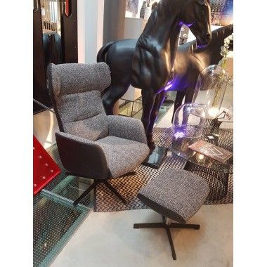 Poltrona de design com cinza e preto Ohio Kare Design Pés 2