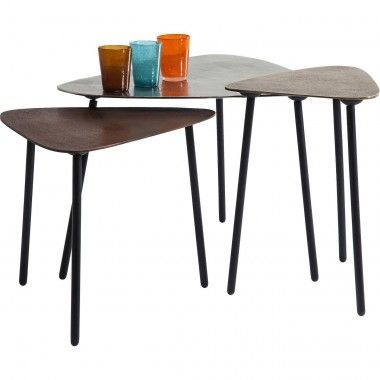 Mesa de café de cobre industrial x 3 design de kare loft
