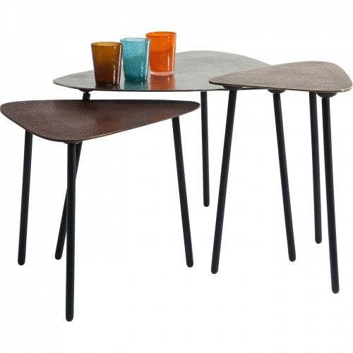 Mesa de café de cobre industrial x 3 design de kare loft