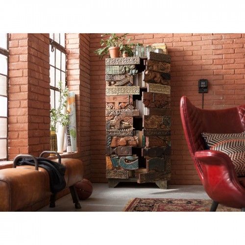BANC STYLE CHEVAL D'ARCONS CUIR MARRON GABBY KARE DESIGN
