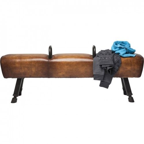 BANK IM CHEVAL D'ARCONS-STIL, BRAUNES LEDER, GABBY KARE DESIGN