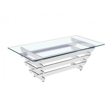 Mesa de café Chromee Transparente Vidro Antuérpia DRIMMER