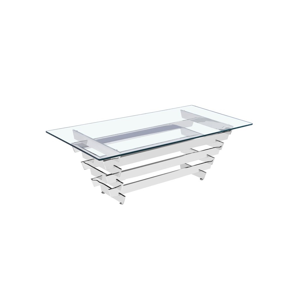 Mesa de café Chromee Transparente Vidro Antuérpia DRIMMER
