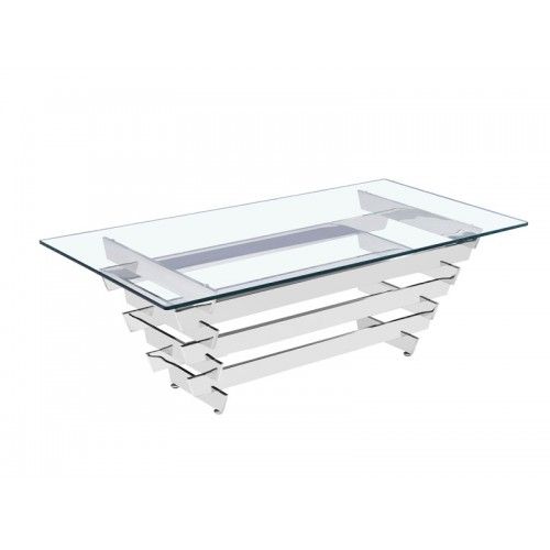 Mesa de café Chromee Transparente Vidro Antuérpia DRIMMER