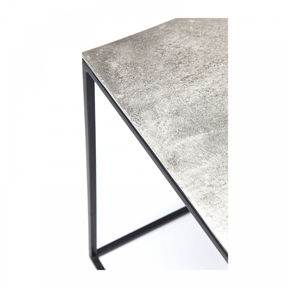 SET DE 3 TABLES D'APPOINTS CUIVREES, ARGENTEES, DOREES SQUARE VINTAGE KARE DESIGN