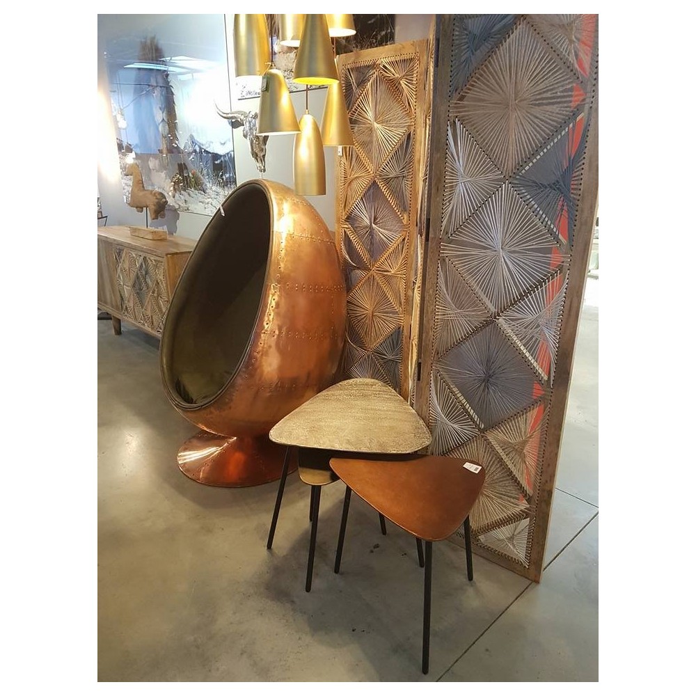 MESA DE CENTRO INDUSTRIAL COBRE X 3 DISEÑO LOFT KARE