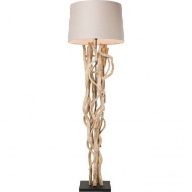 Lampadaire Scultra bois naturel KARE Design — vue de trois quarts