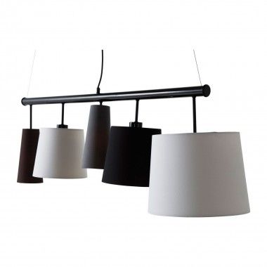 PENDANT 5 BLACK AND WHITE LAMPSHADE 140 CM PARECCHI KARE DESIGN