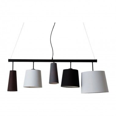 Suspensão 5 Lampshade preto e branco 140 cm Parcecchi Kare Design