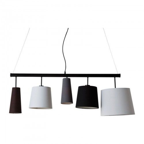 Suspensão 5 Lampshade preto e branco 140 cm Parcecchi Kare Design