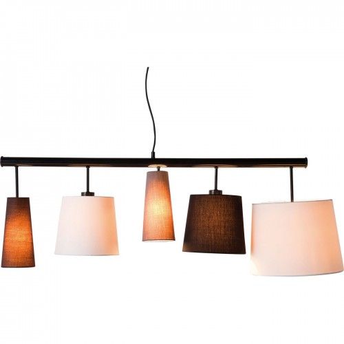 Suspensão 5 Lampshade preto e branco 140 cm Parcecchi Kare Design