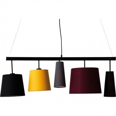 SOSPENSIONE 5 PARALUMI MULTICOLORE 100 CM PARECCHI KARE DESIGN 2