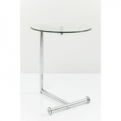 Mesa lateral em vidro e cromo design de kare de vida fácil