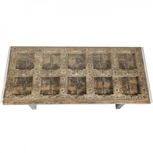 200 CM ESSTISCH AUS GESCHNITZTEM HOLZ UND GLAS KARE DESIGN