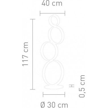 LAMPADAIRE DESIGN LED ET METAL SATINE LOOP SOMPEX