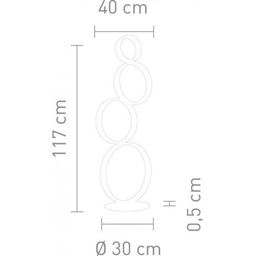 LAMPADAIRE DESIGN LED ET METAL SATINE LOOP SOMPEX