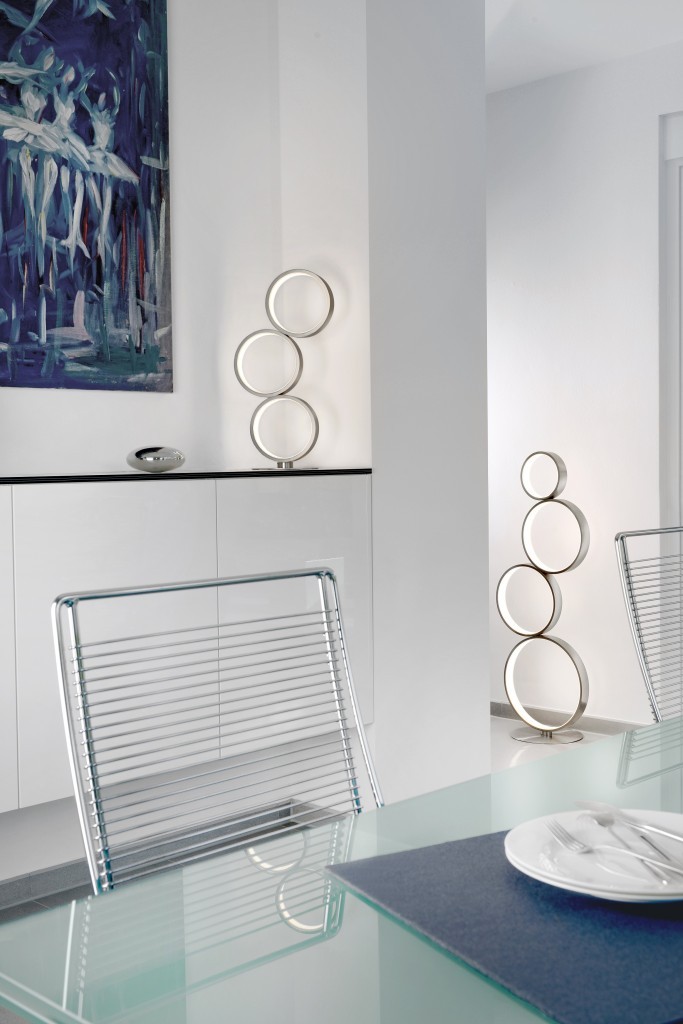 Lampada Loop LED metallo satinato Sompex