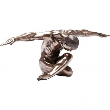Athlet-Statue-Mann sitzender Aspekt Bronze 137cm Kare design - 1