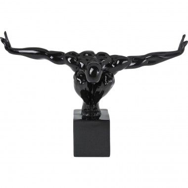 Estátua atleta homem preto pequeno modelo kare design