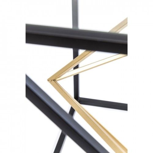 TABLE D'APPOINT 45 X 45 CM ACIER NOIR ET OR PRISMA KARE DESIGN