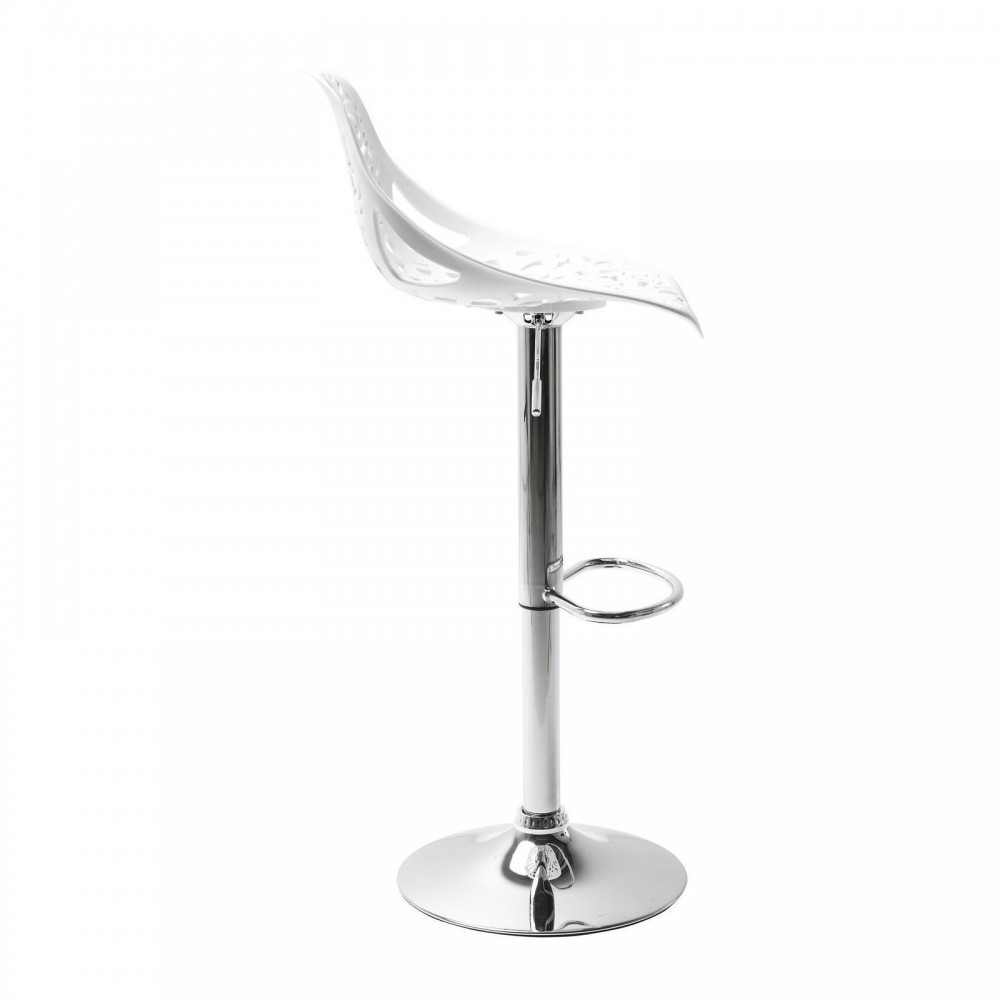 Taburete de bar Ornament blanco KARE Design — vista frontal, perfil ligeramente girado