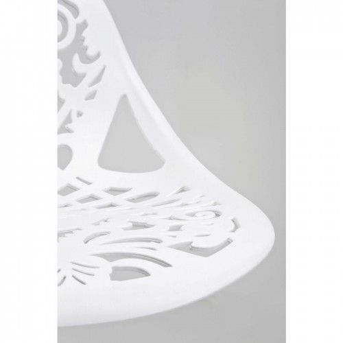 KARE Design Ornament white bar stool — close view of the seat, on the white pattern