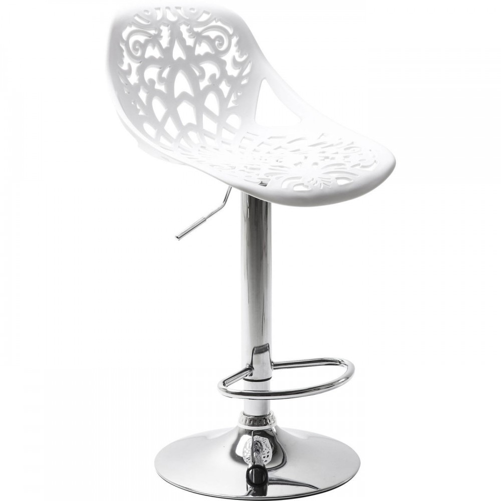 Sgabello bar Ornament bianco KARE Design — vista a tre quarti opposta