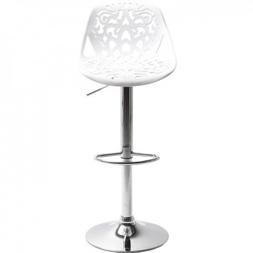 Banco de bar Ornament branco KARE Design — vista frontal, vista centrada