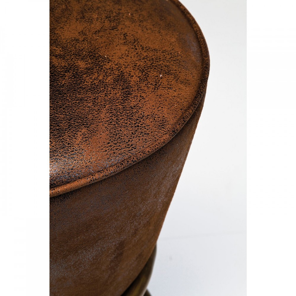 TABOURET EFFET CUIR VINTAGE MARRON ET OR LADY ROCK KARE DESIGN