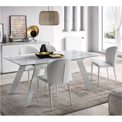 Efeito de mármore de mármore de mármore branco 180-225 cm CAMINO A CASA