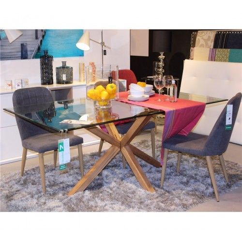 TABLE FOR RECTANGULAR MANAGEMENT 180 CM VERRE ET BOIS IDOL CAMINO A CASA