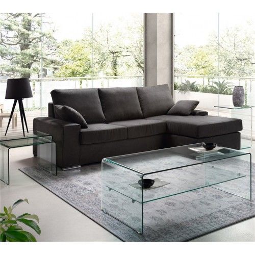 DESIGNER RECTANGULAR COFFEE TABLE TRANSPARENT GLASS CAMINO A CASA