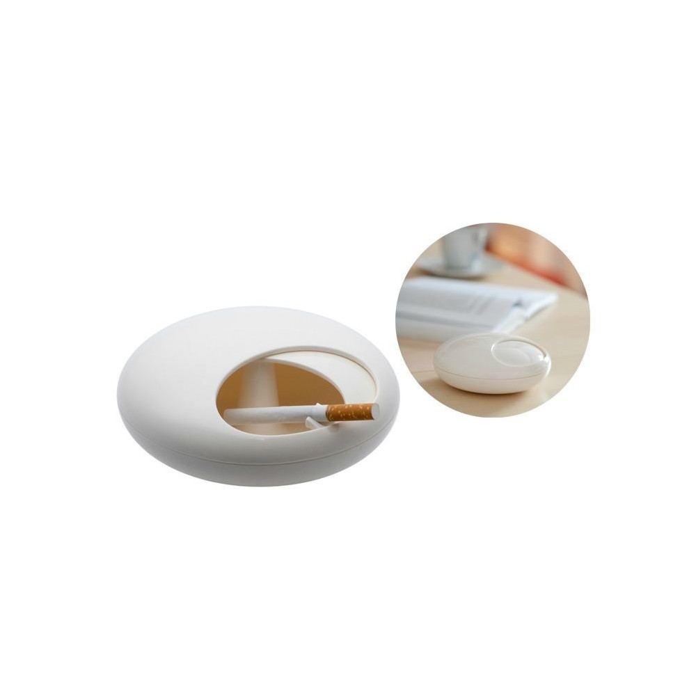 Cinzeiro redondo galet design melamina branco bálvio