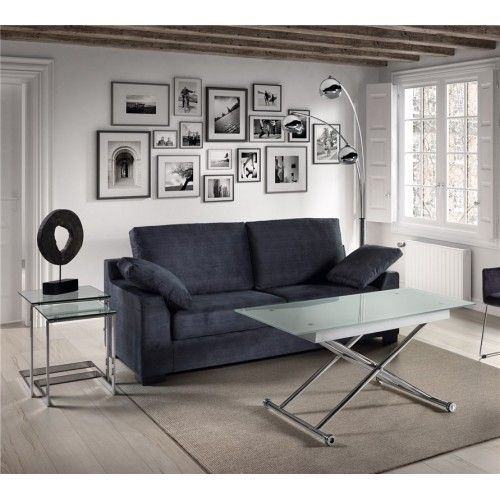 SET DE 2 TABLES D'APPOINTS VERRE ET CHROME NIDO TOMM CAMINO A CASA