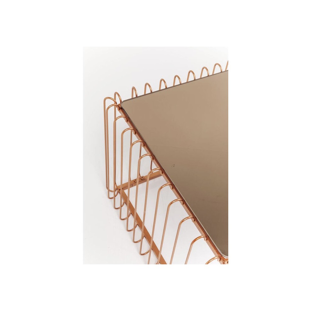 TABLE BASSE 122 CM EN CUIVRE ET MIROIR WIRE KARE DESIGN