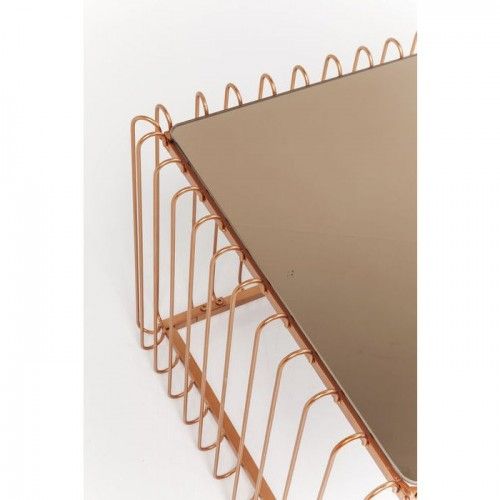 TABLE BASSE 122 CM EN CUIVRE ET MIROIR WIRE KARE DESIGN