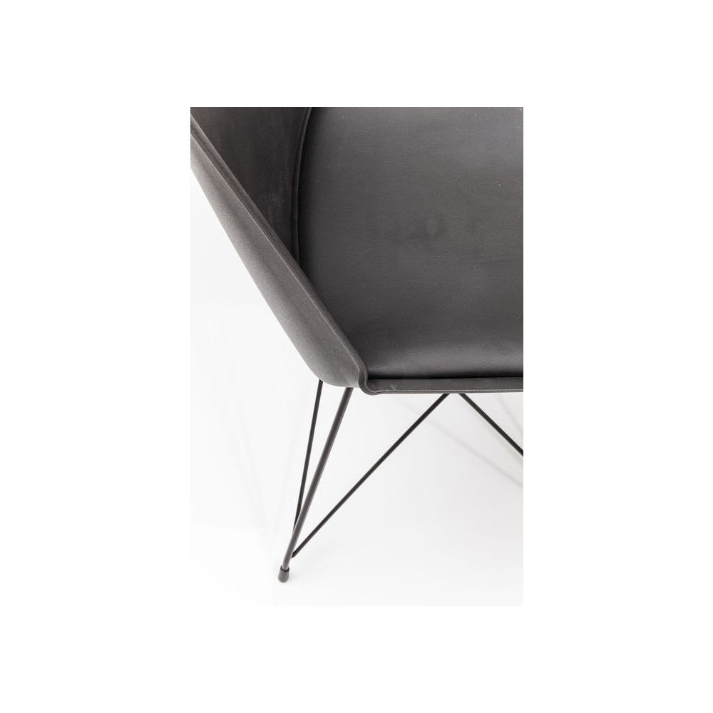Design de cadeira Simili Wire de couro preto kare design